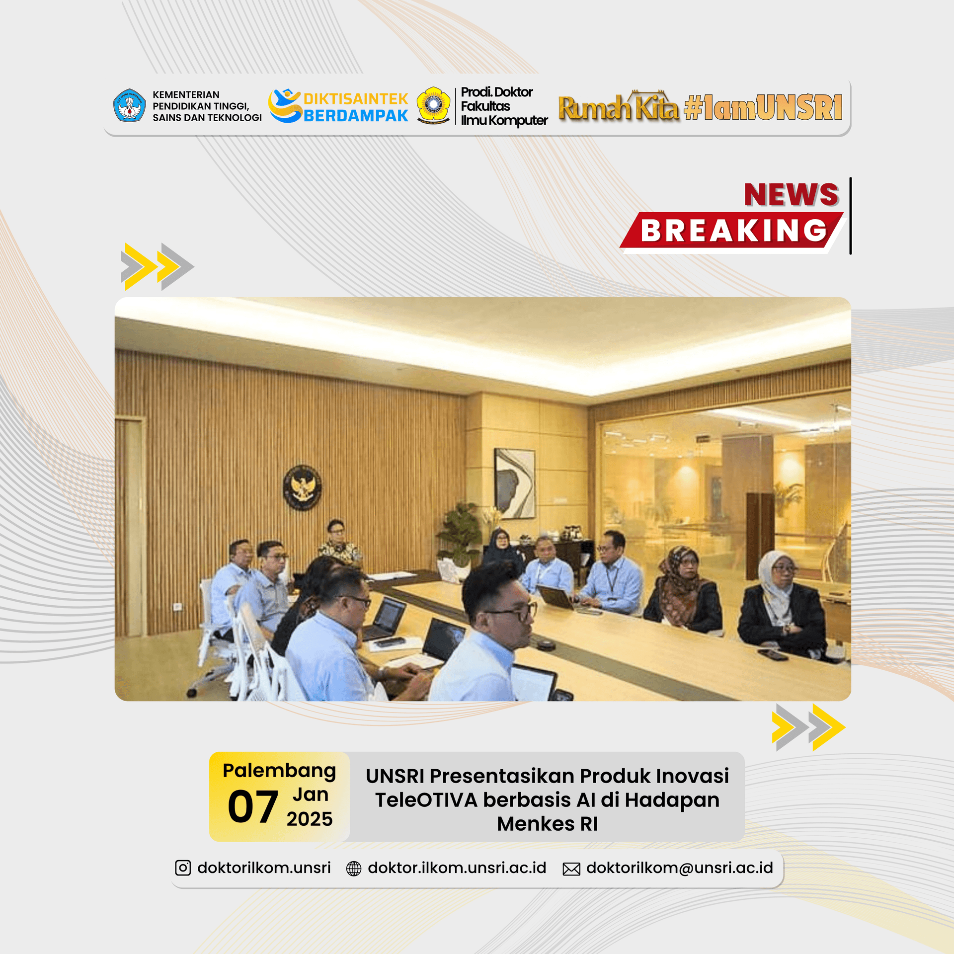 UNSRI Presentasikan Produk Inovasi TeleOTIVA berbasis AI di Hadapan Menkes RI