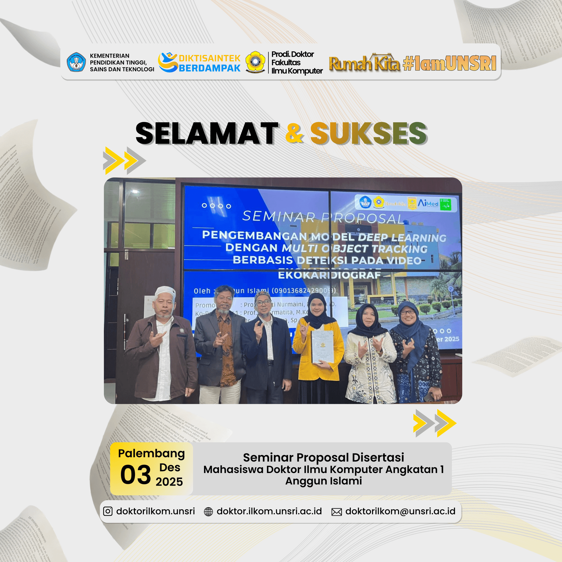 Pengembangan Multi Object Tracking pada Video Ekokardiografi Menjadi Fokus Riset Mahasiswa Doktor Ilkom UNSRI