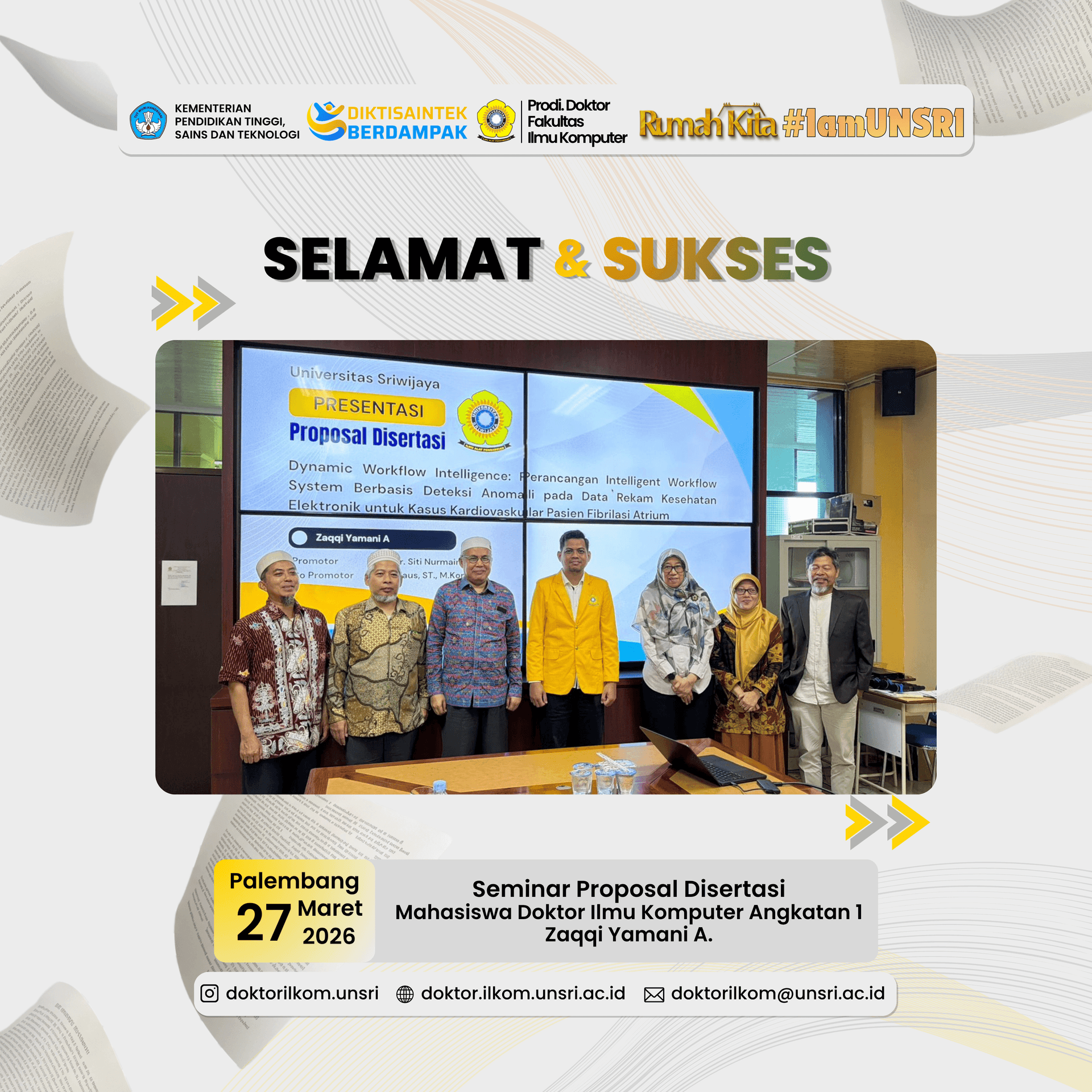 Dynamic Workflow Intelligence untuk Deteksi Anomali Rekam Kesehatan Elektronik Menjadi Fokus Riset Mahasiswa Doktor Ilkom UNSRI