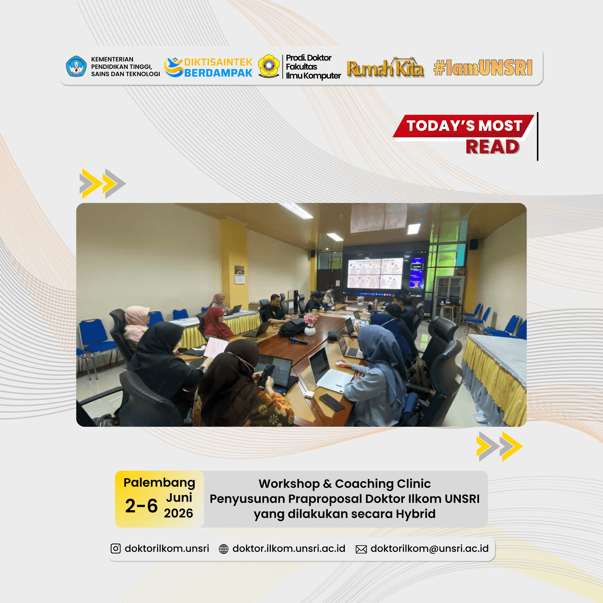 Prodi Doktor Fasilkom UNSRI Sukses Gelar Workshop dan Coaching Clinic Penyusunan Praproposal untuk Calon Mahasiswa Doktor